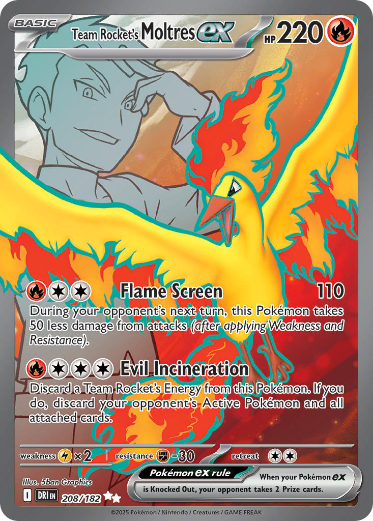 Team Rocket’s Moltres ex · Destined Rivals (DRI) #208